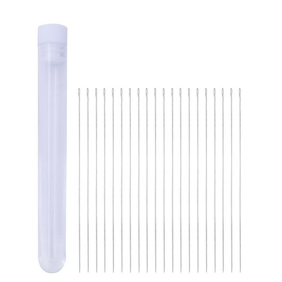 ETHZZLE 20Pcs Embroidery Needles in Light Grey for Sewing Crafting and Beading Projects