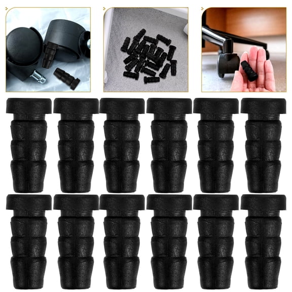ETHZZLE 20Pcs Furniture Leg Insert Socket Black Plastic Protective Covers for Chair Casters