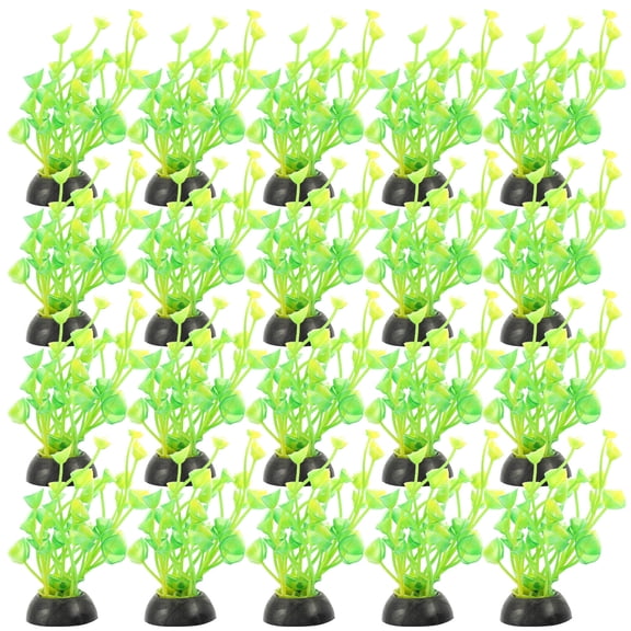 ETHZZLE 20Pcs Plastic Betta Fish Aquarium Plants Green Lifelike Decoration for Freshwater Tank Embellishment