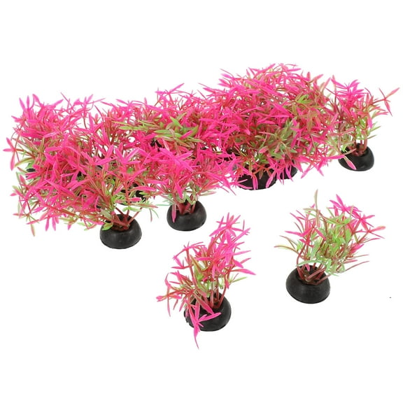 ETHZZLE 20Pcs Plastic Fish Tank Decorations Pink Aquarium Plants for Betta and Freshwater