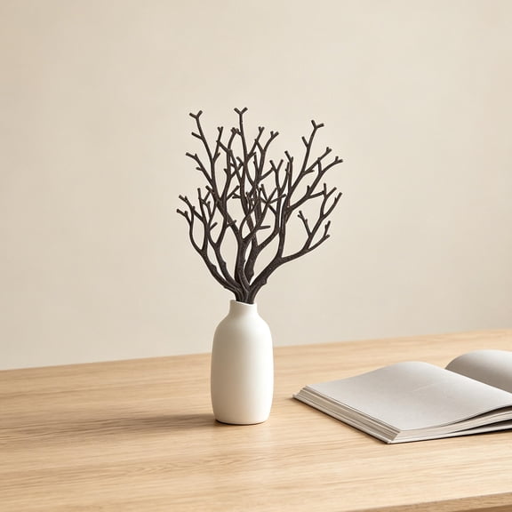 ETHZZLE 20Pcs Simulation Dry Branches Brown Artificial Plastic Twigs for Vase and Indoor Decoration