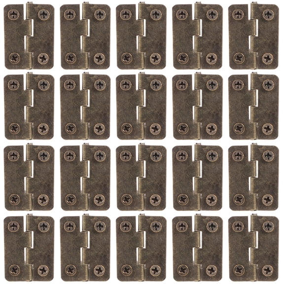 ETHZZLE 20Pcs Small Hinges for Wooden Box Dark Grey Iron Durable Rust Resistant with Screws