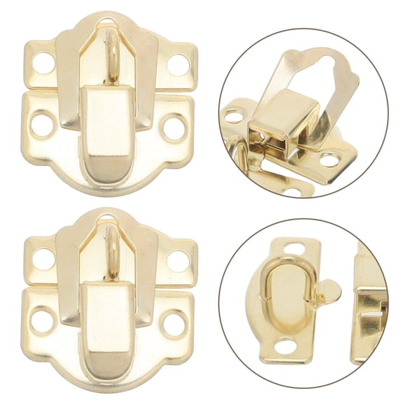 ETHZZLE 20Pcs Lockable Metal Box Latch with Tongue Lock Golden Finish