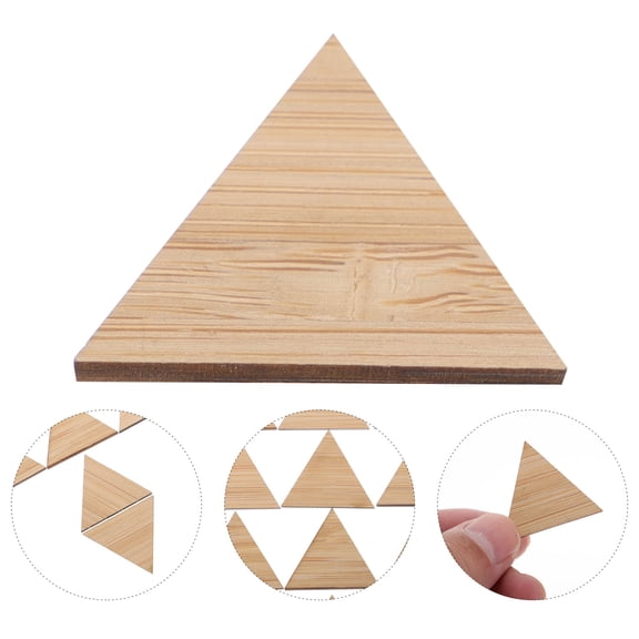 ETHZZLE 20Pcs Unfinished Triangle Discs Slices for Crafting Wood Crafts