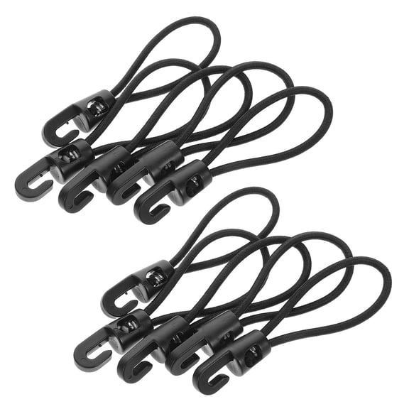 ETHZZLE 20pcs Rope Tie Down Black Plastic Bungee Cord For Car Trunk