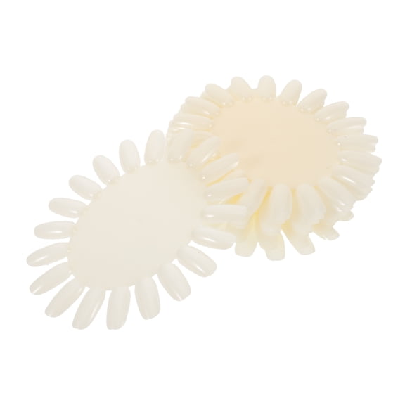 ETHZZLE 20pcs False Nail Sample Wheel For Manicure - 20 Tips Each Oval Plastic Nail Polish Display Board - White Color Show Wheel For Salon Art