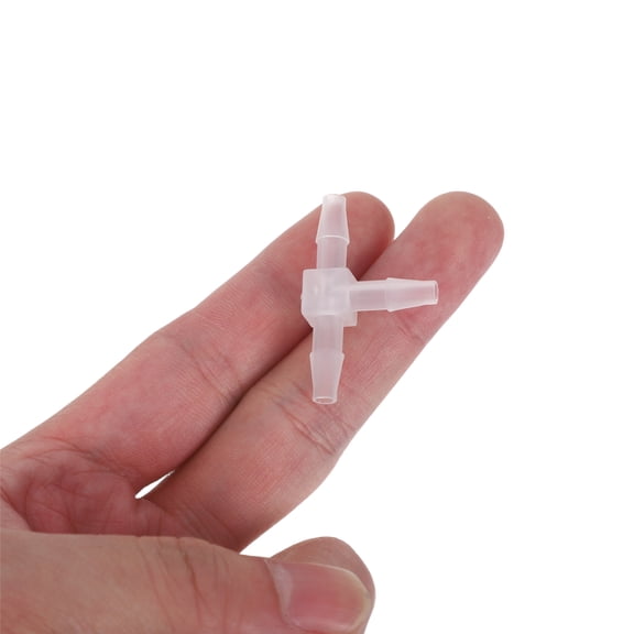 ETHZZLE 20pcs Plastic Reducing Tee - Barb Tee Fitting T-Shaped 3 Ways Pipe Tube Connector - OD 3.9mm Reducing Adapter Barbed Fitting