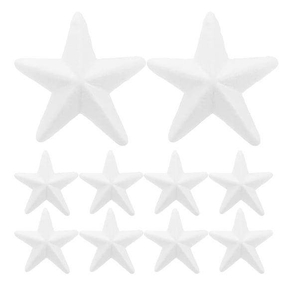 ETHZZLE 20pcs Polystyrene Shapes for Crafts White Foams Star Hanging Decoration