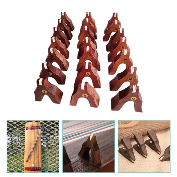 ETHZZLE 21Pcs Adjustable Ebony Bridge Guzheng Bridges Wooden Musical Instrument Accessories
