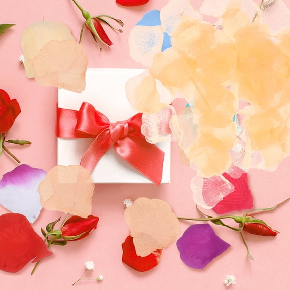 ETHZZLE 2200Pcs Decorative Rose Flower Petals Light Yellow for Party Decor