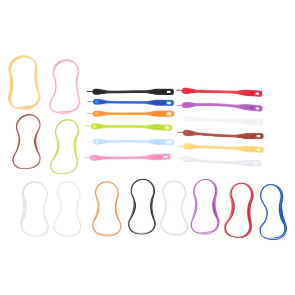 ETHZZLE 24Pcs Silicone Cup Marker Bands Stretchable Reusable Drink Identifiers for Parties Multi Color