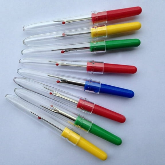 ETHZZLE 24Pcs Plastic Handle Seam Ripper Sewing Thread Unpicker with Cap for Precise Stitch Removal