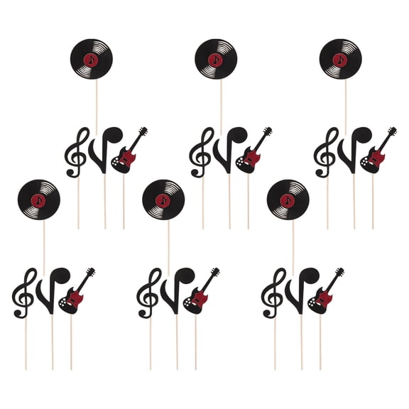 ETHZZLE Guitar Rock Cupcake Picks Music Notes Party Decoration for Home