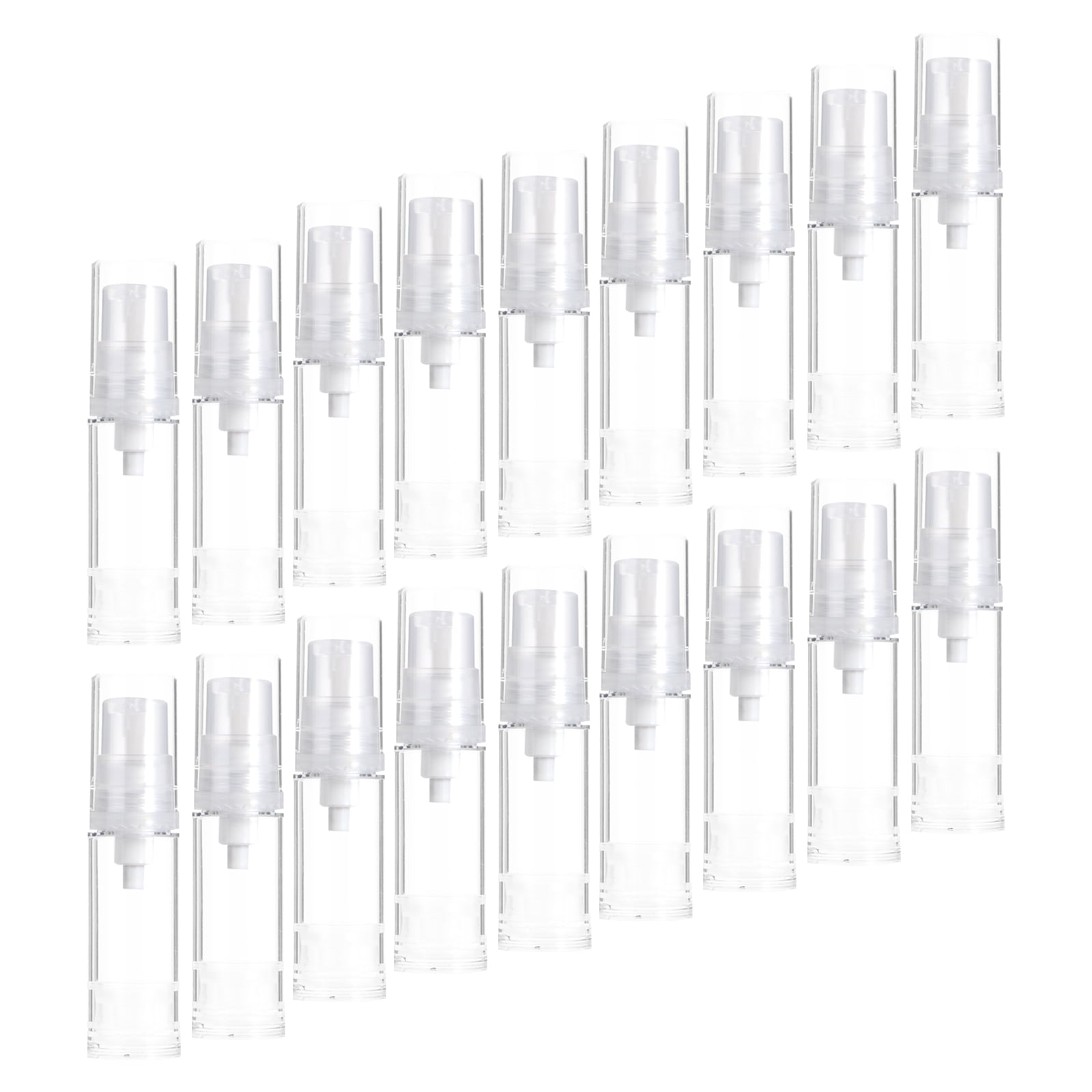 ETHZZLE 24Pcs Clear Leakproof Travel Lotion Containers with Vacuum Dispensing Pump Refillable Plastic