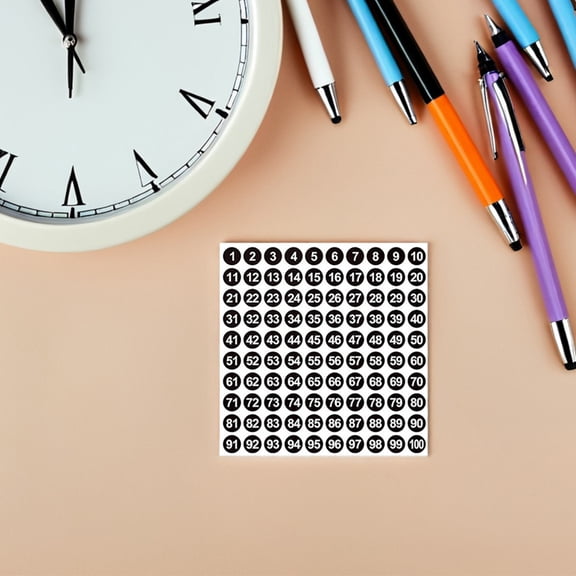 ETHZZLE 2500 Pieces Round Number Stickers Self-Adhesive Labels for Organizing and Labeling Items