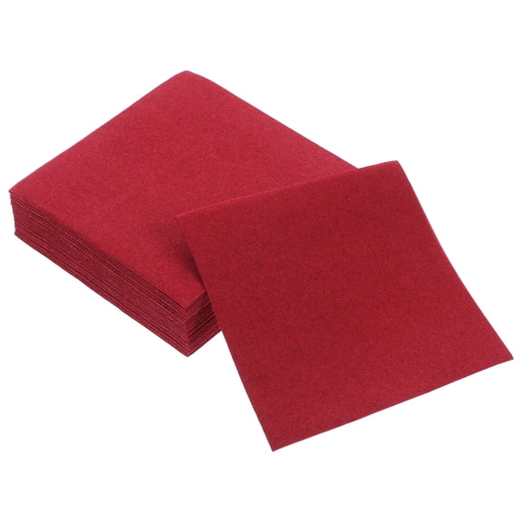 ETHZZLE 25Pcs Dark Red Cloth Cocktail Napkins Dust Free Reusable Napkins for Bars and Events
