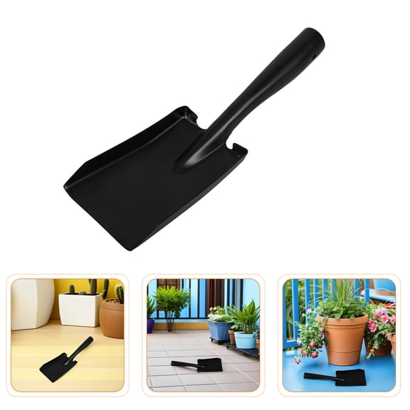 ETHZZLE 2Pcs Black Steel Fire Stove Shovel Compact Portable Fireplace Coal Ash Cleaning Tool