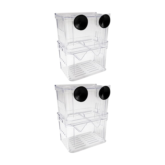ETHZZLE 2Pcs Acrylic Betta Breeding Box for Fish Tank Use Transparent Hatching Box