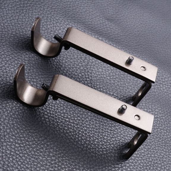 ETHZZLE 2Pcs Adjustable Coffee Curtain Rod Holder Iron Drapery Bracket for Home Decor