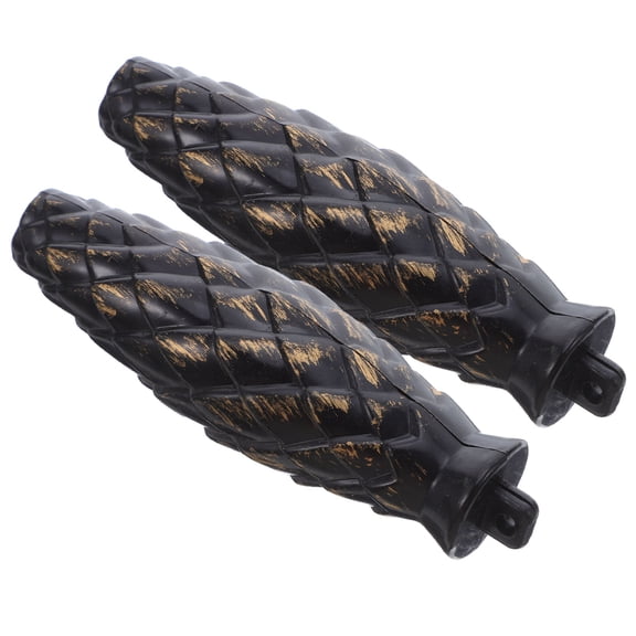 ETHZZLE 2Pcs Light Brown Plastic Pendulum for Quartz Wall Clock Vintage Style Pine Cone Design