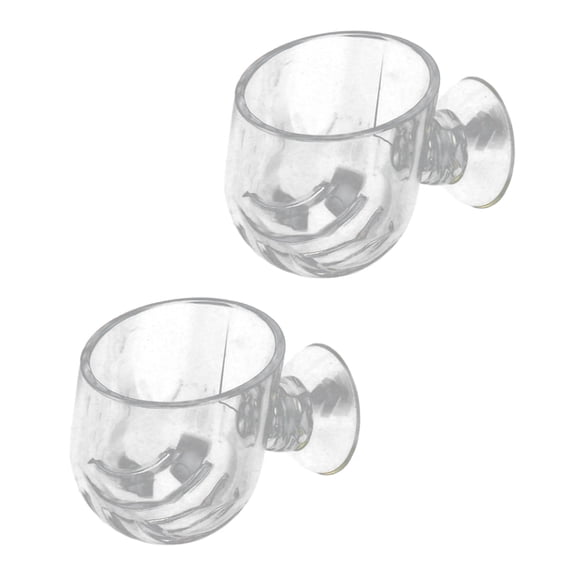 ETHZZLE 2Pcs Durable Acrylic Transparent Fish Feeding Cups for Fish Tank Accessories and Feeding