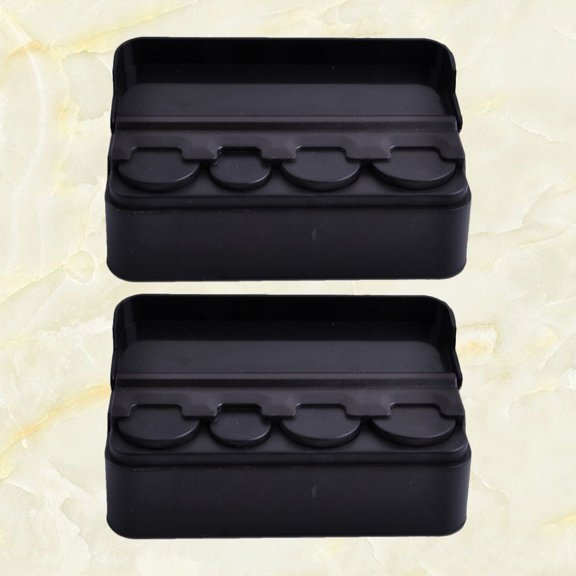 ETHZZLE 2Pcs Black Coin Box for Car Plastic Holder Easy Storage for Loose Change