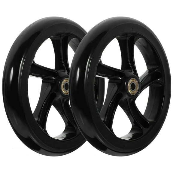 ETHZZLE 2Pcs Black PU Scooter Wheels Replacement Universal Durable Wear Resistant for Kick Scooter