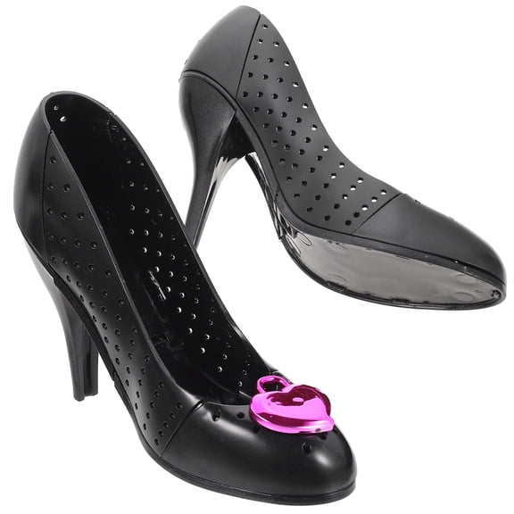 ETHZZLE 2Pcs Elegant Black High Heel Cake Topper for Wedding Birthday Celebration