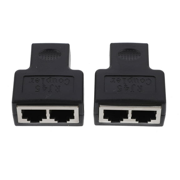 ETHZZLE 2Pcs Black Rj45 Ethernet Splitter Plugs Plastic Material for Home Network Connection
