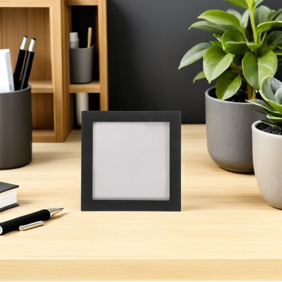 ETHZZLE 2Pcs Black Dvd Organizer Stand with Vinyl Record Frame for Media Storage