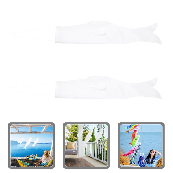 ETHZZLE 2Pcs Blank Windsock Fish Bulk Cloth for Family Outdoor Decoration