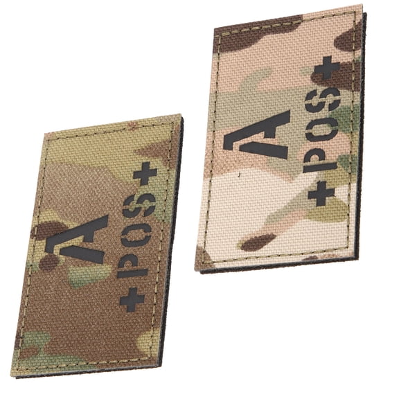 ETHZZLE 2Pcs Reflective Camouflage Blood Type Patch with Hook and Loop for Uniforms