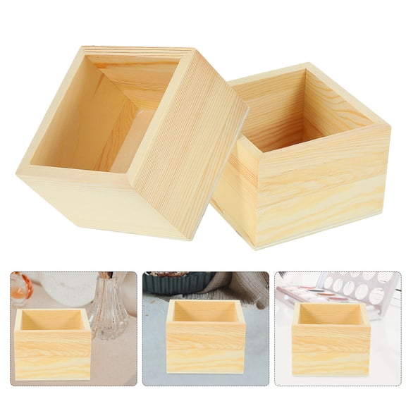 ETHZZLE 2Pcs Pantry Storage Bins Bamboo Wood Home Organization Kitchen Cabinet Organizers Family Members