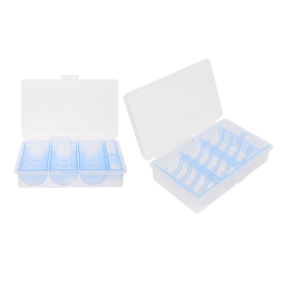 ETHZZLE 2Pcs Coin Sorting Trays Sky Blue Plastic with Clear Compartments for Display
