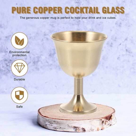 ETHZZLE 2Pcs Copper Mug Sets with Golden Finish Excellent for Chilled Beer Cocktail and Bar Use