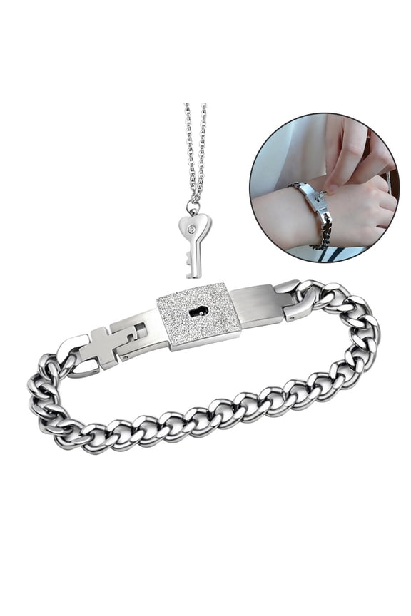 Interlocking Letters Couple Bracelet and Necklace Set Romantic Jewelry