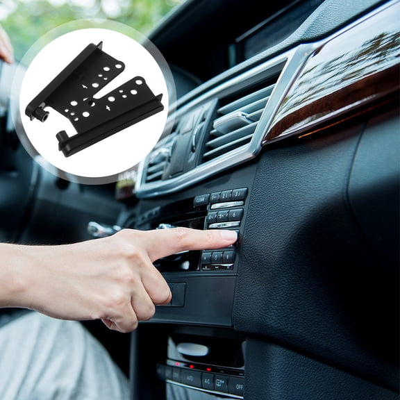 ETHZZLE 2Pcs Car Installation Dash Kit Black Stereo Side Trim Brackets for Radio Mounting