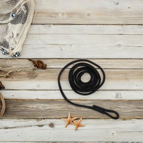 ETHZZLE 2Pcs Black Yacht Dock Line Marine Ball Rope Boat Accessory Durable PP Polyester