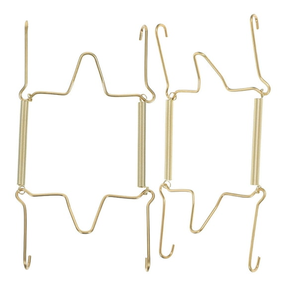 ETHZZLE 2Pcs Golden Metal Plate Holder Wall Mount with Easy Installation for Home Display