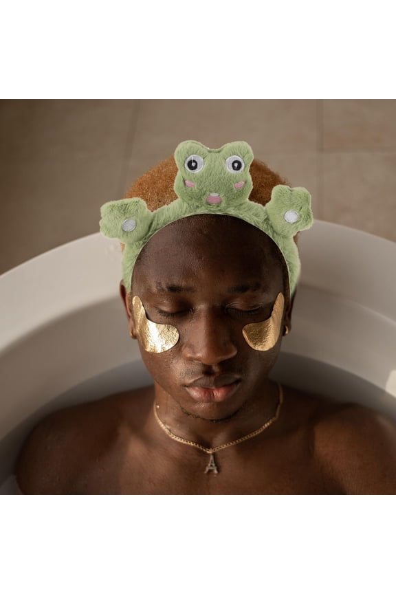 2Pcs Plush Frog Headband for Washing Face and Makeup Lightweight Hair Accessories