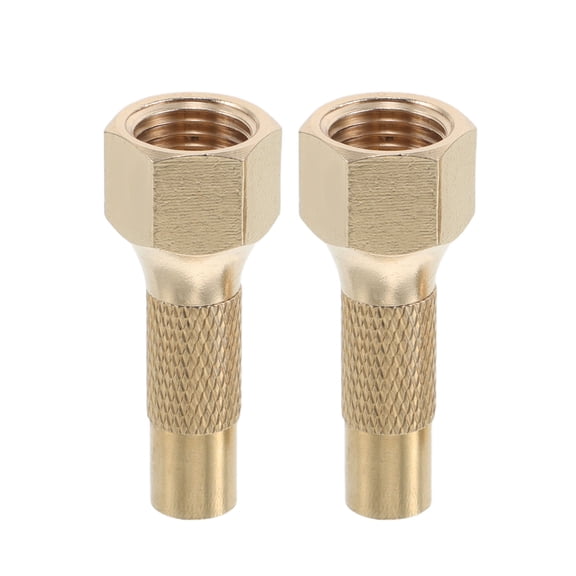 ETHZZLE 2Pcs Golden Brass Tire Air Chuck for Motorcycle and Car with Tight Seal