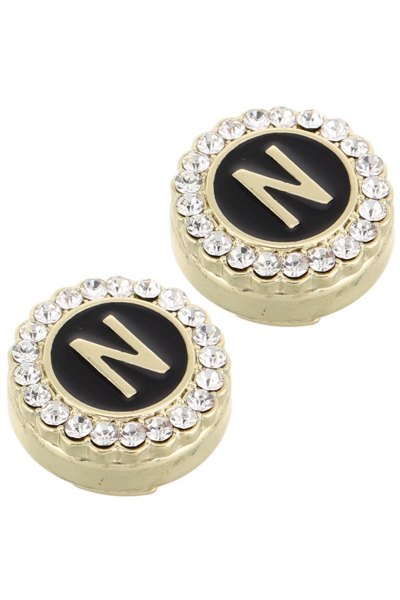 2Pcs Golden N Letter Cufflinks Made of Zinc Alloy Handpolished for Formal Shirt and Tuxedo Decoration