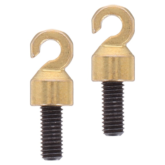 ETHZZLE 2Pcs Golden Grandfather Clock Weight Shell Hook with M5 Thread for Vintage Clock Repair Accessories