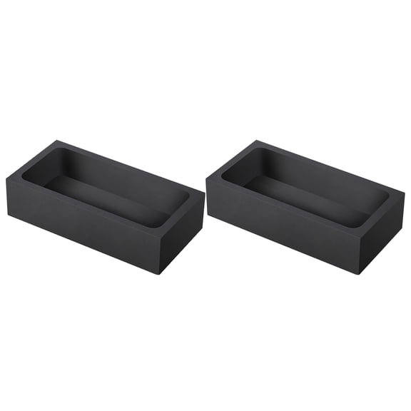 ETHZZLE 2Pcs Rectangular Graphite Crucible Mold for Plated Gold Plated Silver Copper Smelting