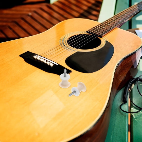 ETHZZLE 2-Pack Guitar Strap Locks with Plastic Mushroom , Easy to Install for Acoustic, Electric, and Bass Guitars