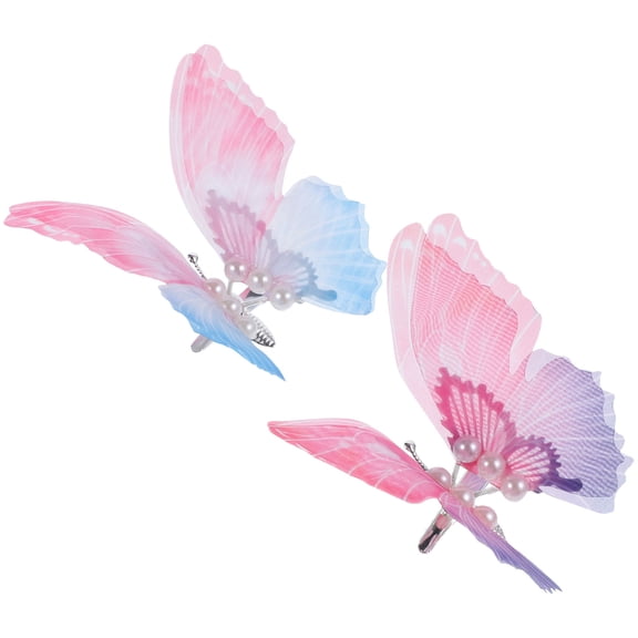 ETHZZLE 2Pcs Hairpin Accessories Assorted Color Butterfly Headpiece Decorative for Women on Weddings