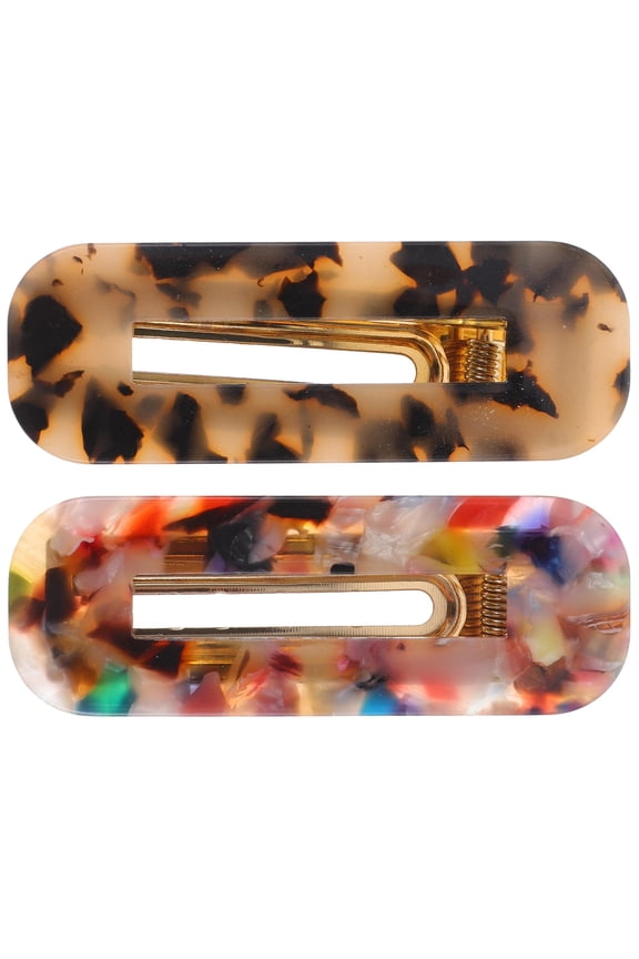 2Pcs Hair Clips Snap Hair Styling for Women Rectangular Shape in Assorted Color