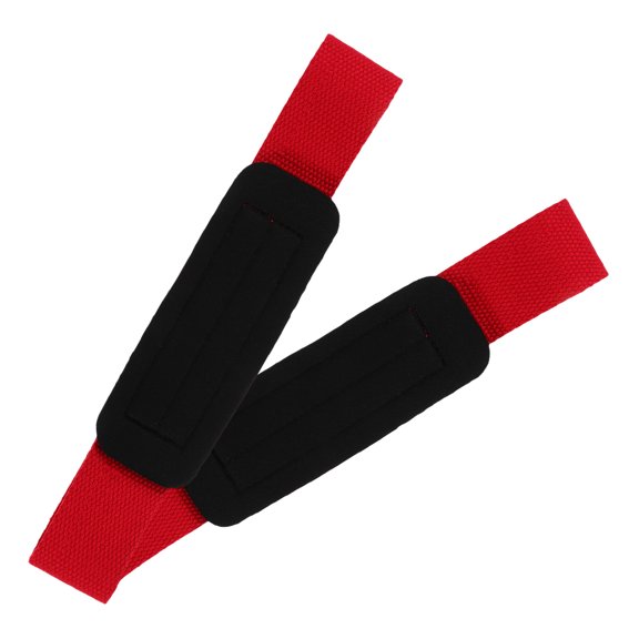 ETHZZLE Weight Lifting Hooks Exercise Assistance Red Sponge 2Pcs