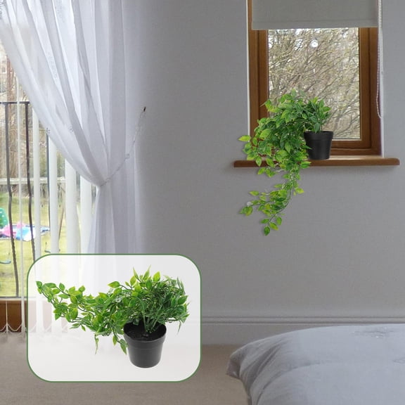 ETHZZLE 2Pcs Hanging Fake Plants for Small Apartments Natural Look PVC Hanging Design Office Workers