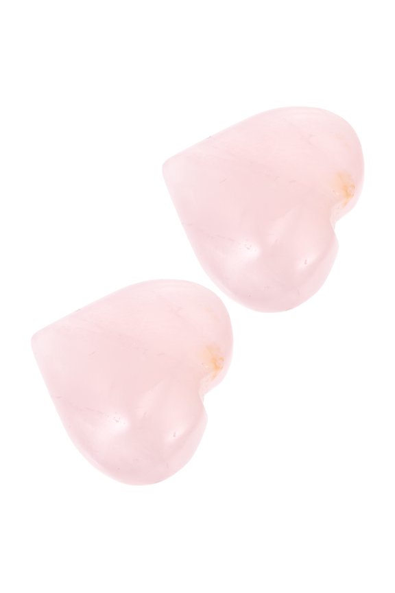2Pcs Pink Rose Quartz Heart Shape Crystal Stone for Home Office Car Decor Necklace Key Chain
